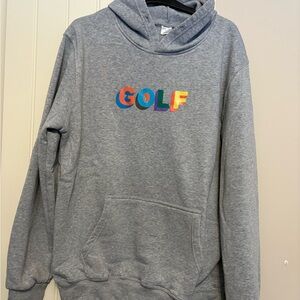 Gray Hoodie with Colorful GOLF Logo